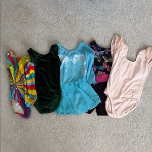 Lot of Colorful Kids Leotards Ranging Sizes